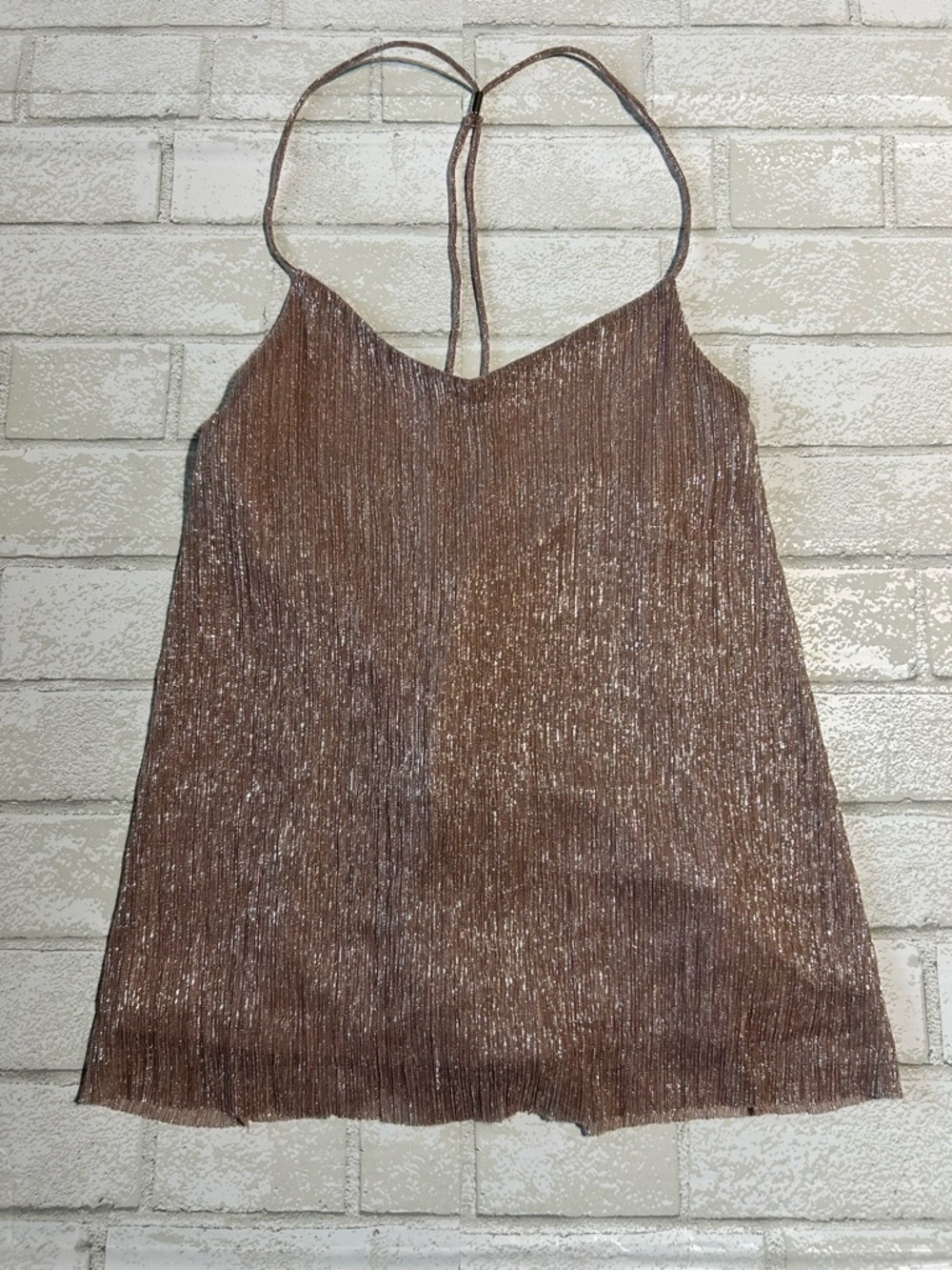 Express Metallic Rose Taupe Cami Night Out Size Medium